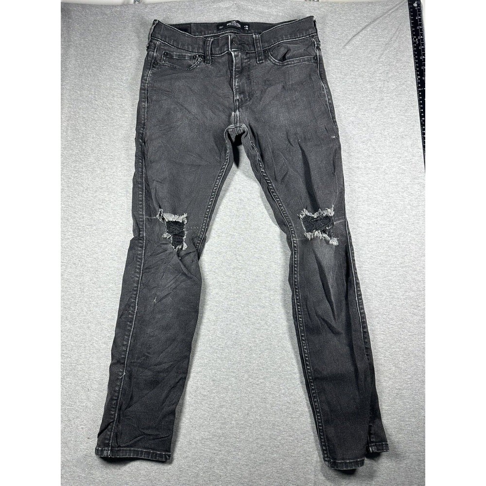Hollister Skinny Jeans Men's 30X30 Advanced Stretch Black‎ Denim Distressed